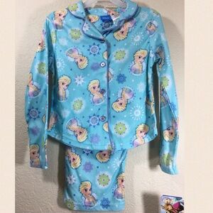 Disney Frozen Elsa, XS (4/5) Sleep Set Pajamas Teal & Purple 2-Piece